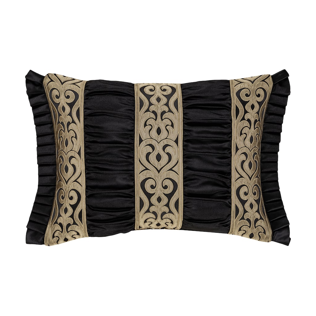 J. Queen New York Bolero Black And Gold Boudoir Decorative Throw Pillow
