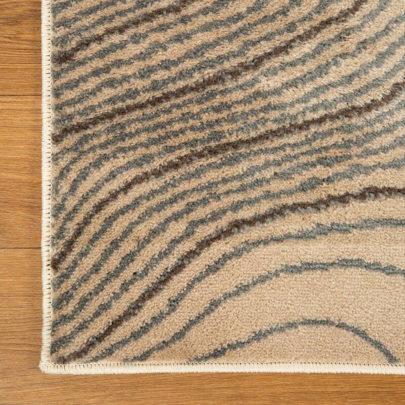 Superior Veer Modern Abstract Wood Grain Indoor Runner or Area Rug