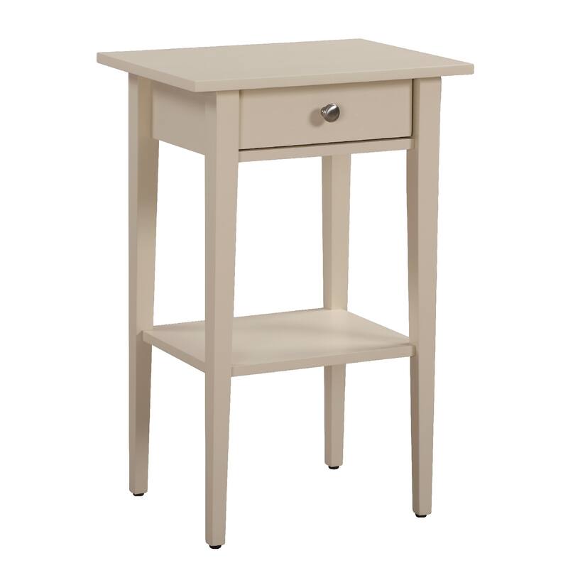 1-Drawer Wooden Nightstand with Open Shelf - 28" - Beige