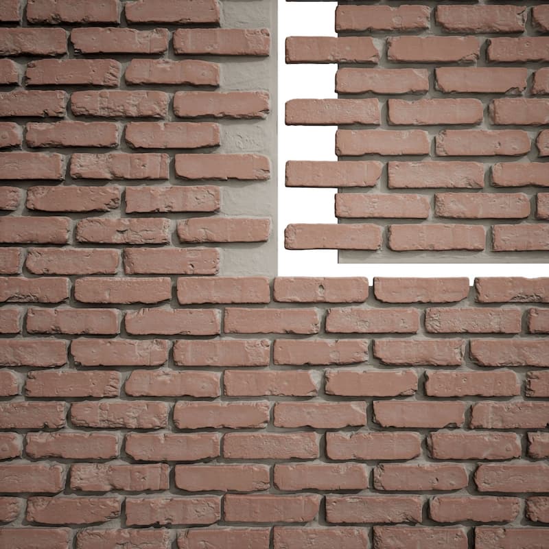 EverStone Aged Brick Faux Brick Panel, 46 7/8"W x 27"H x 1 1/4"D