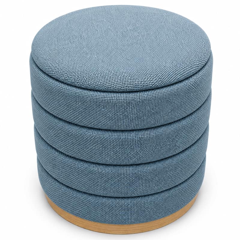Aria Home Modern Cylinder Ottoman with Hidden Storage Upholstery Seat