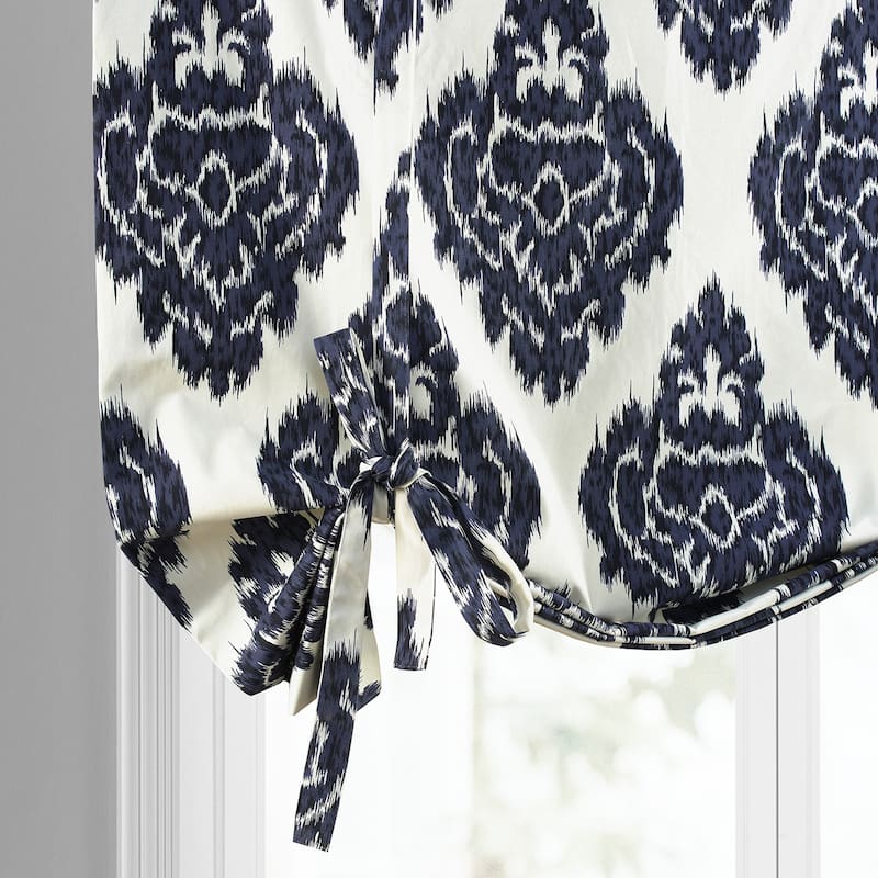 Exclusive Fabrics Ikat Printed Cotton Tie-Up Window Shade - 46 X 63