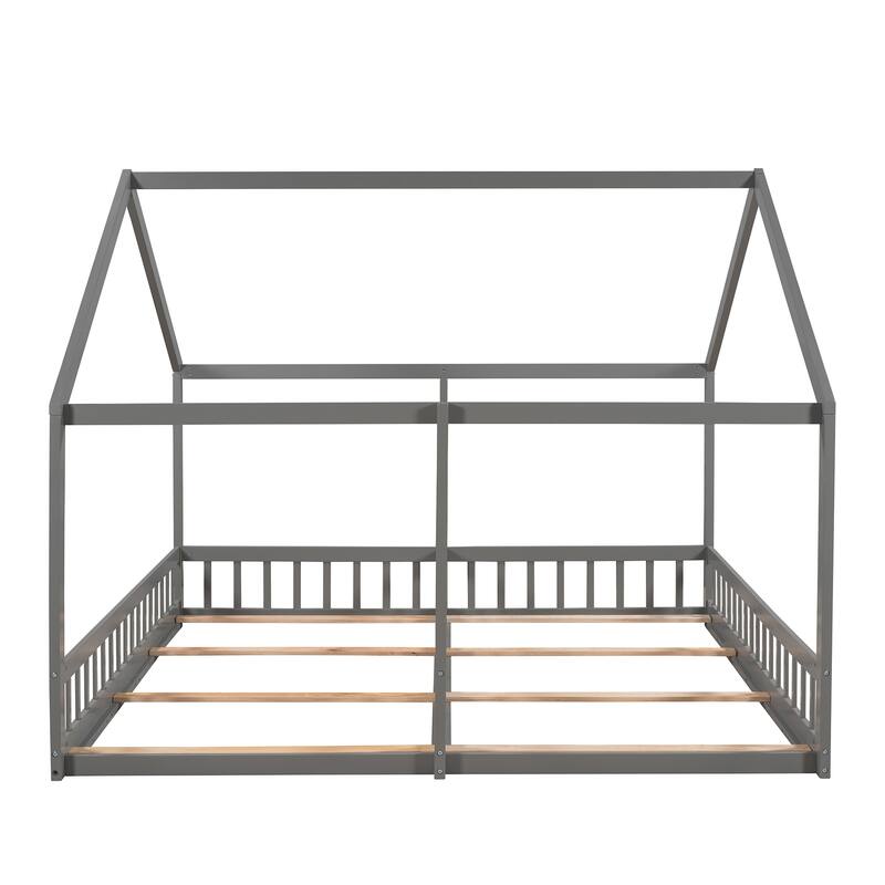 Twin Size House Platform Beds,Two Shared Beds