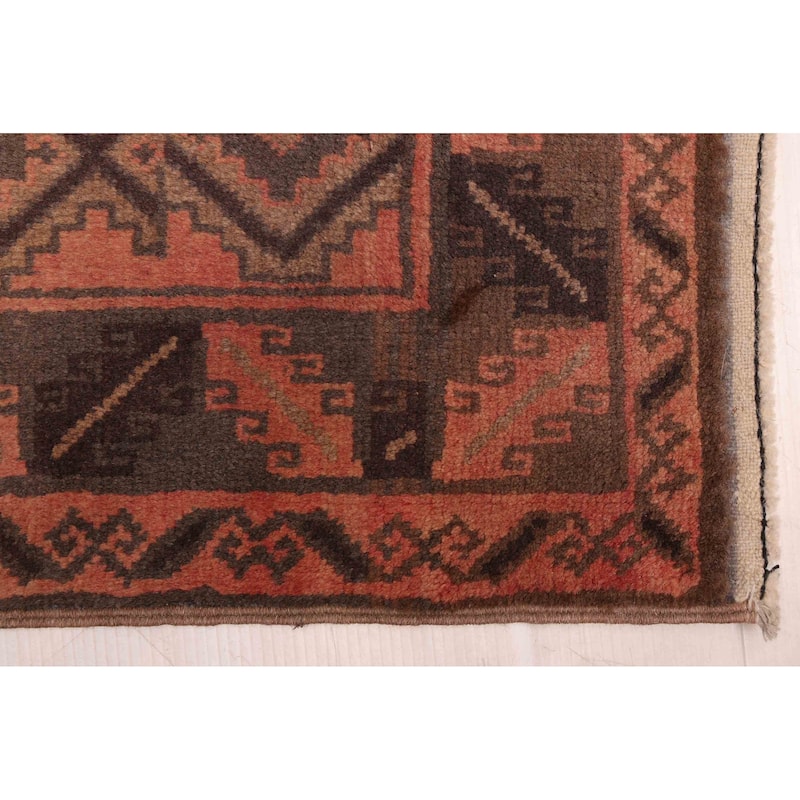 ECARPETGALLERY Hand-knotted Melis Vintage Dark Copper Wool Rug - 5'0 x 12'6