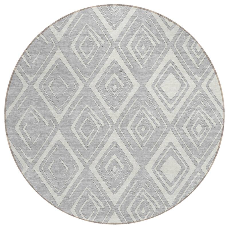 Machine Washable Indoor/ Outdoor Chantille Diamonds Ombre Rug