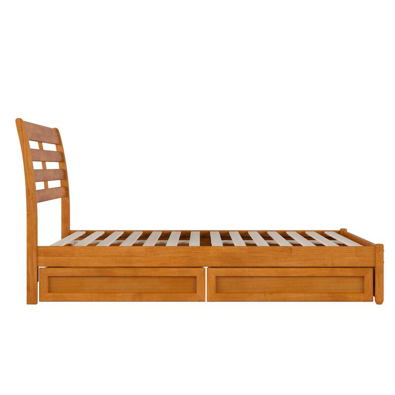 Emelie Platform Bed with Panel Footboard and Storage Drawers