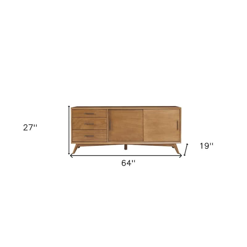 Flair 64" Acorn Mid Century Mod TV Console - 27" x 64" x 19"