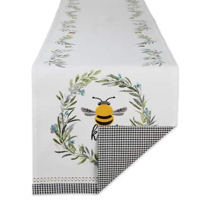 DII Bee Kind Reversible Embellished Table Runner - Reversible Table Runner, 14x108"