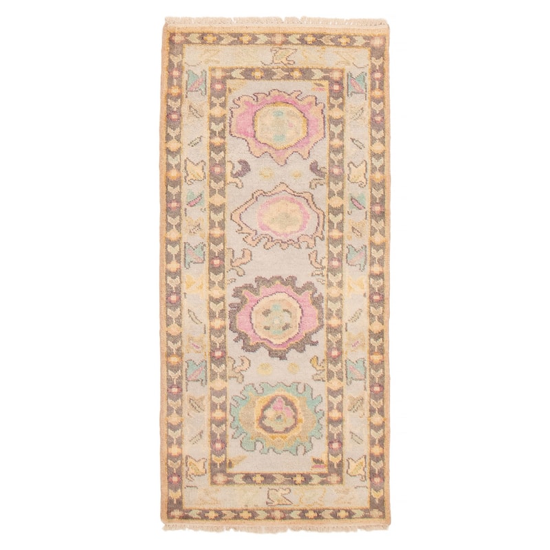 ECARPETGALLERY Hand-knotted Modern Oushak Light Grey Wool Rug - 2'7 x 5'11 - Light Grey - 2'7 x 5'11