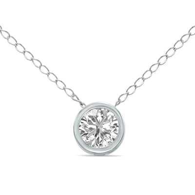 Marquee 1/4 Carat Lab Grown Diamond Bezel Pendant in 14K White Gold