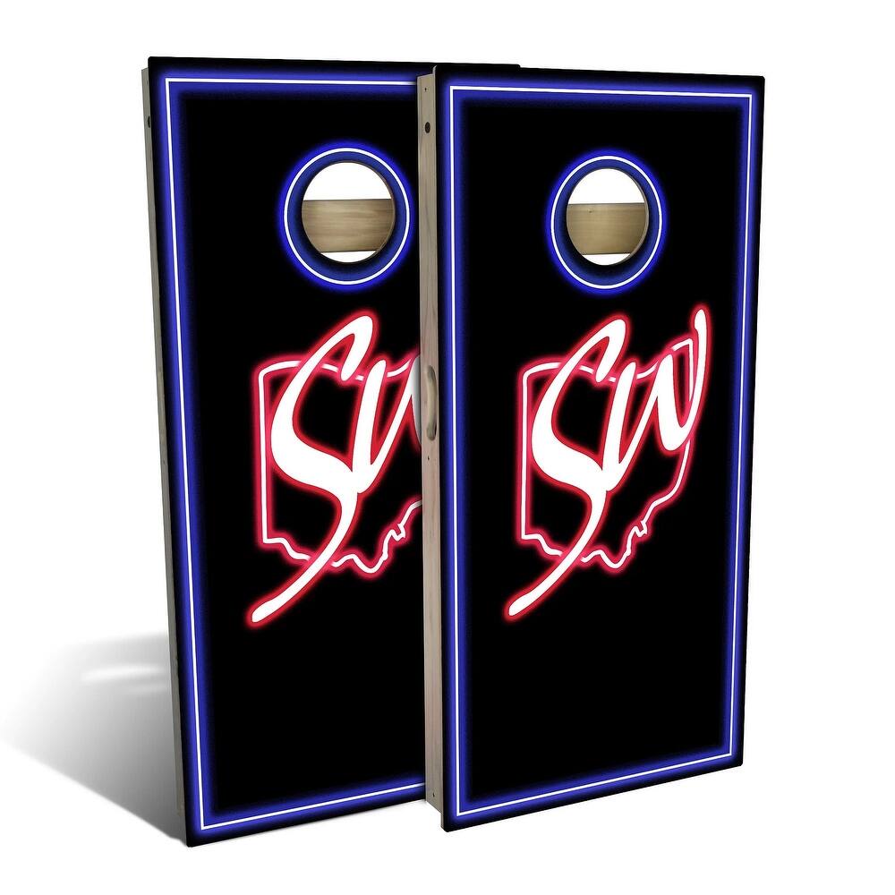 Neon Light Outdoor Cornhole Board Set