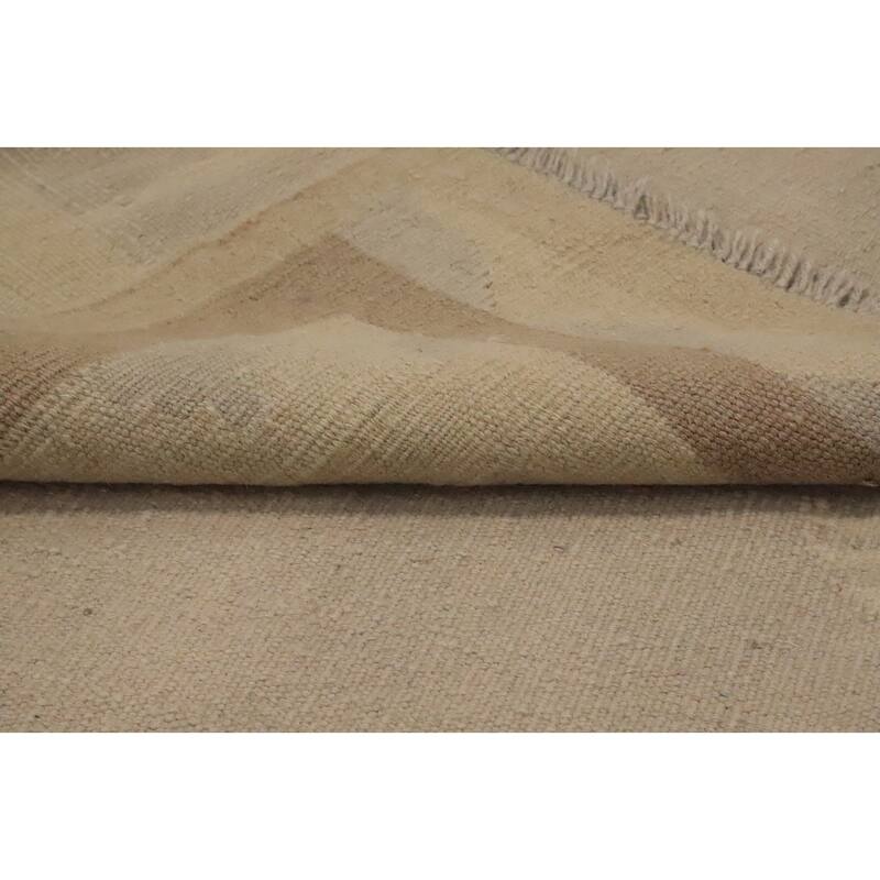 Hand Woven Oriental 100% Wool Carpet Southwestern Tribal Greys & Charcoal Kilim Area Rug - 8' 3'' X 4' 9''