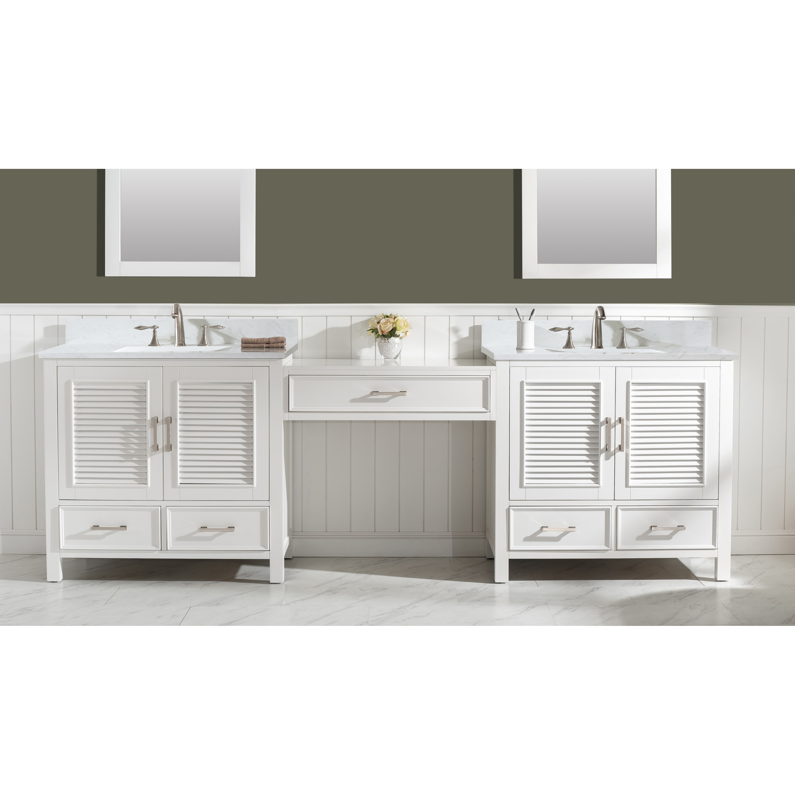 Estate 102" Double Sink Bathroom Vanity Modular Set