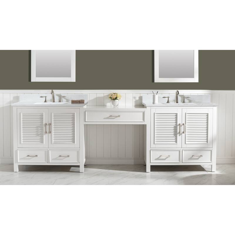 Estate 102" Double Sink Bathroom Vanity Modular Set - White