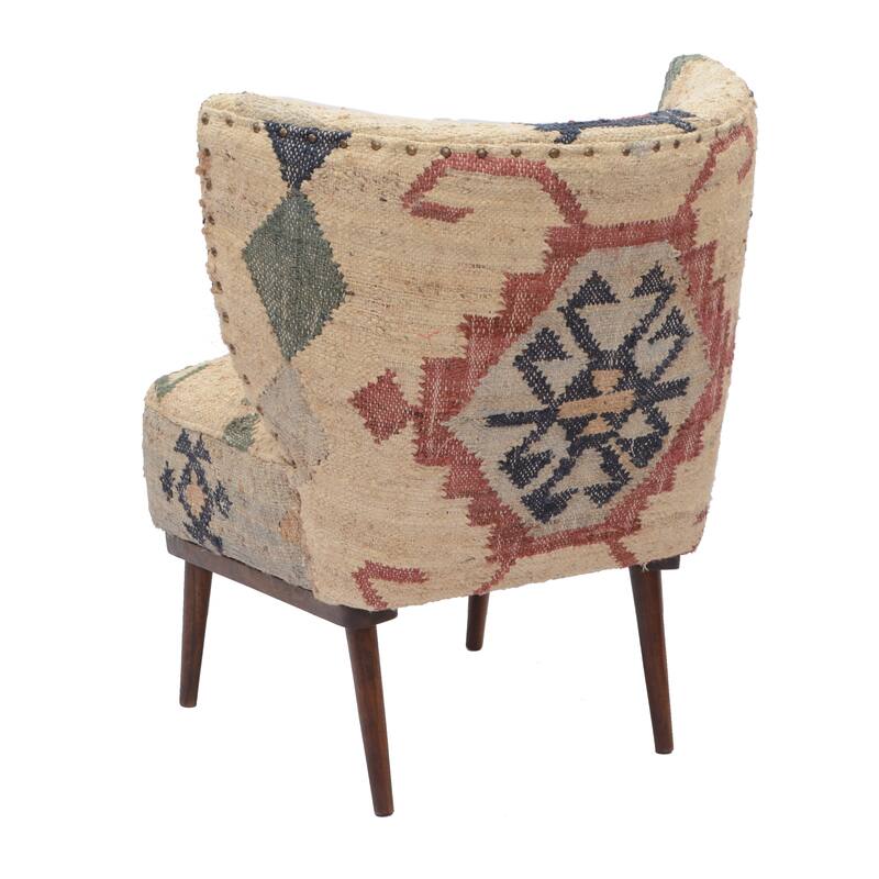 Sevita Comforta Boho Kilim Jute Upholstered Accent Chair - 30" H x 26" W x 30" D