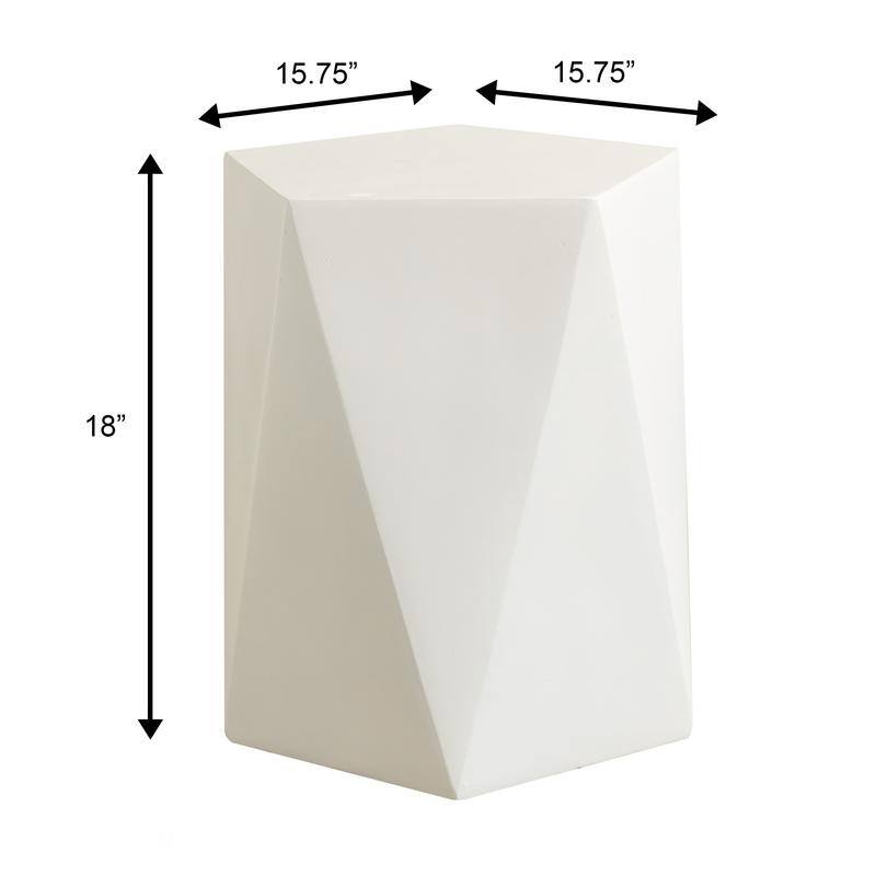 Nexovo Modern Geometric Side Table with Accent Painted Finish for Living Rooms, Bedroom, and Patios