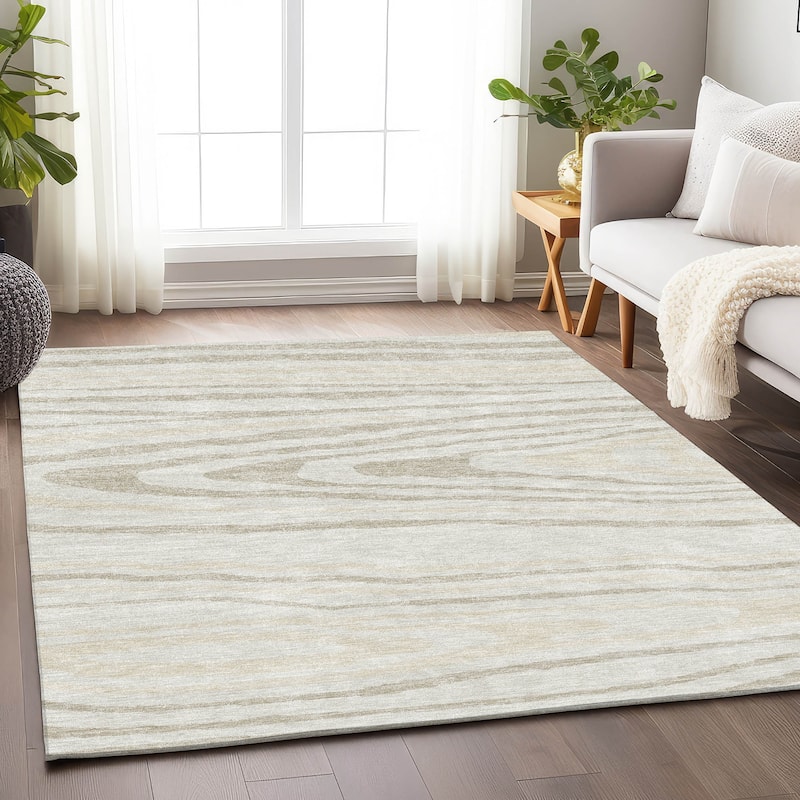 Premium Washable Super Soft Contemporary Grain Mayfield Rug - Ivory - 2'6" x 3'10"