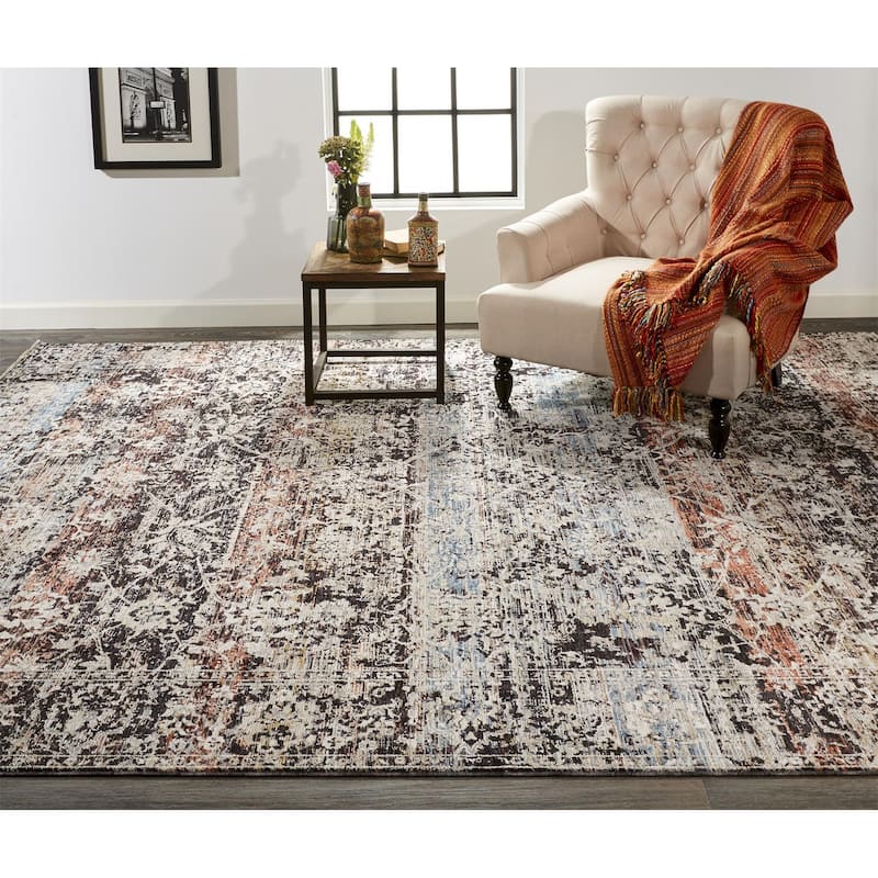 Grand Bazaar Ennis Machine Made Distressed Transitional Area Rug