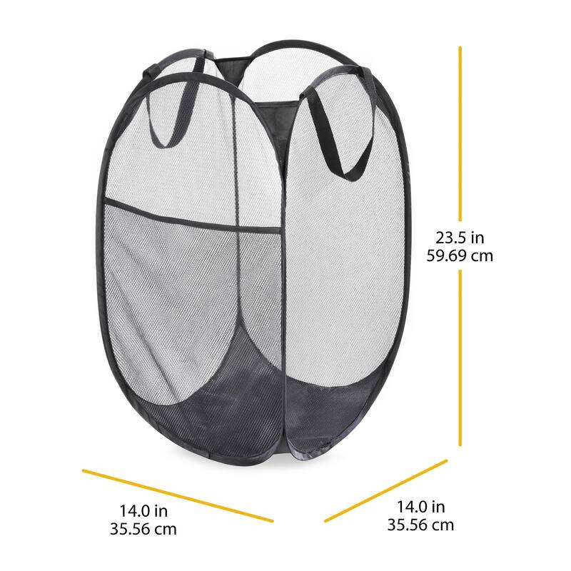 Whitmor Pop & Fold™ Laundry Hamper - Black