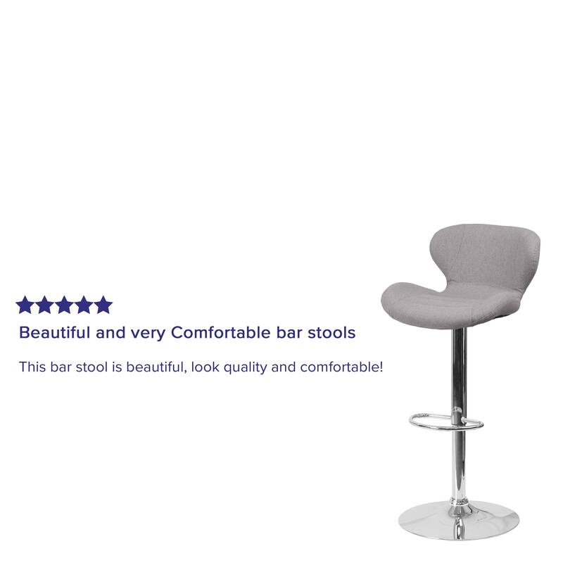 Modern Low-back Height-adjustable Chrome/Vinyl Barstools (Set of 2)