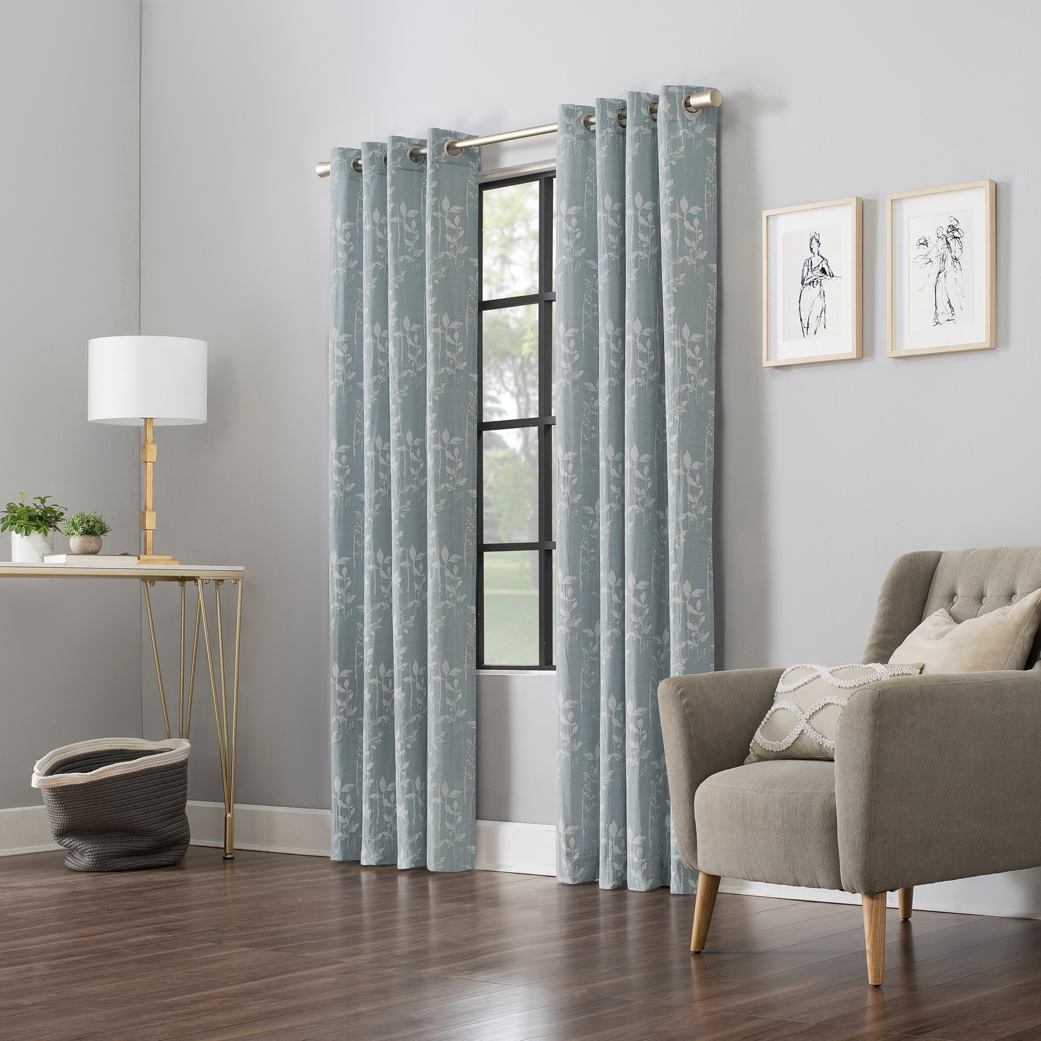 Shop Scott Living Lotus Botanical Cotton Blend Semi Sheer Grommet