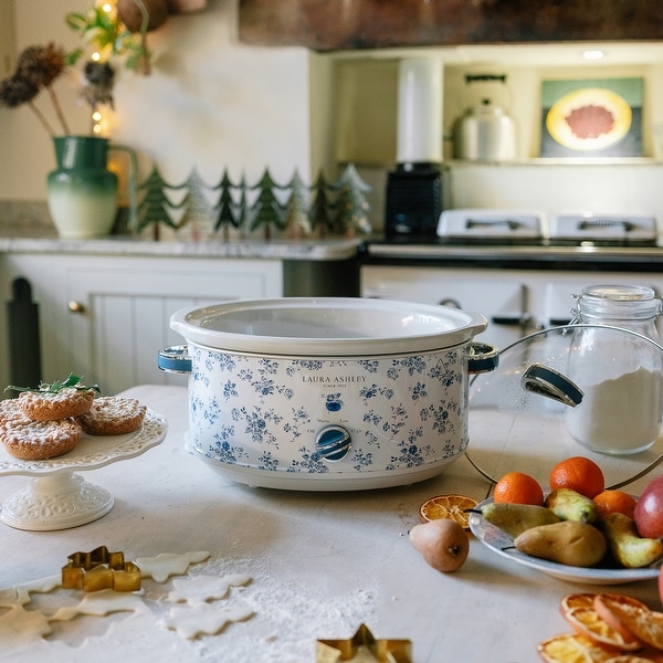 VQ Laura Ashley China Rose Slow Cooker, 6.5L, Hand-Applied Print