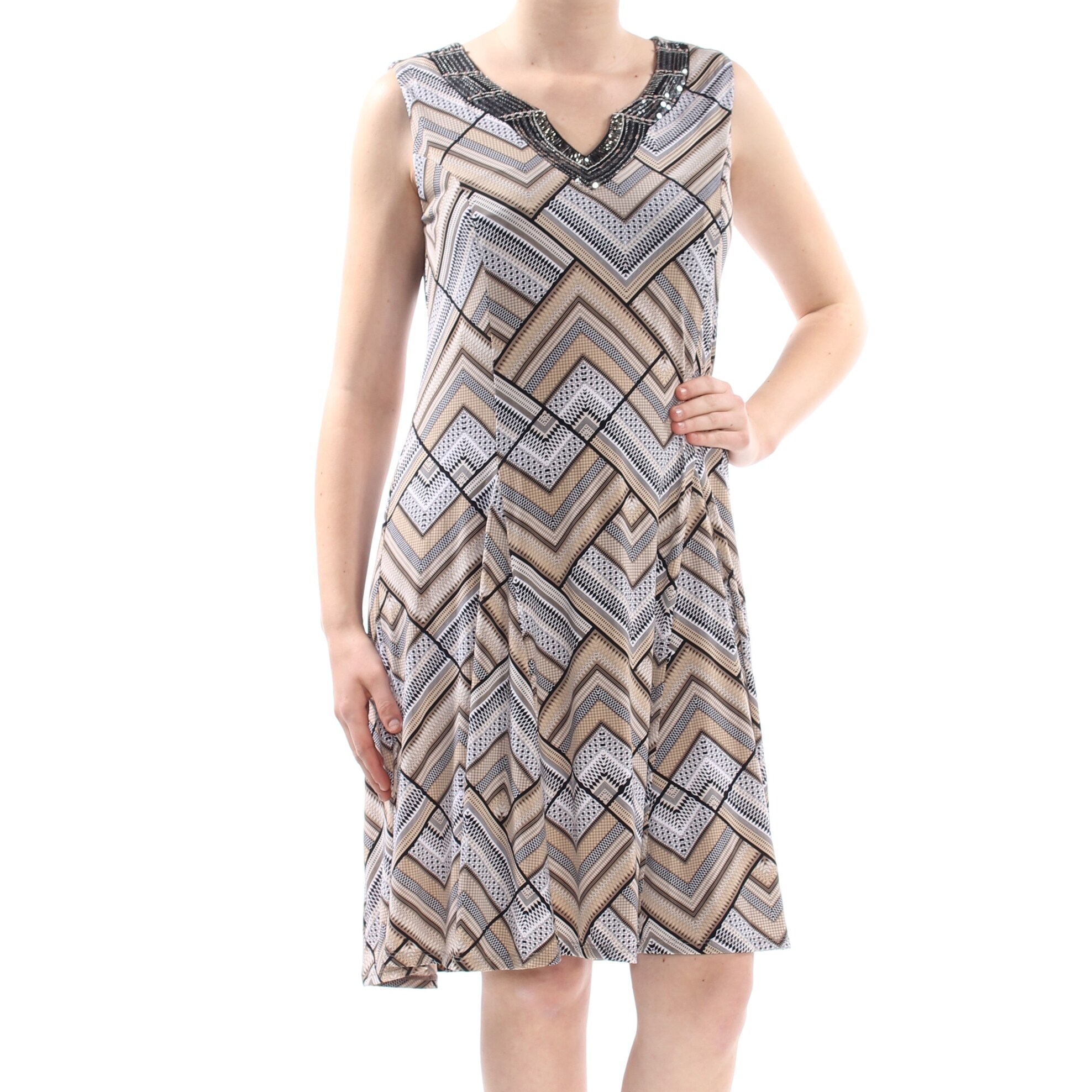 black fit and flare dress knee length