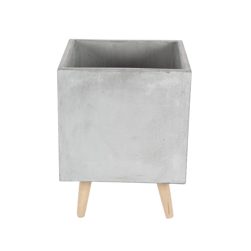 White Light Grey or Grey Fiber Clay Boho Modern Planter Pot (Set of 2) - S/2 15", 18"H