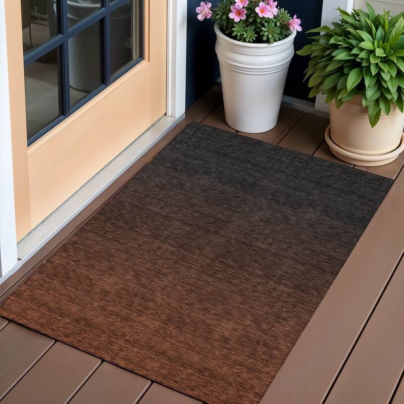 HomeRoots Abstract Transitional Rectangle Outdoor Rug - 3' x 5'