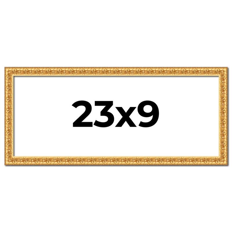 23x9 Frame Gold Real Wood Picture Frame Width 1 inches | Interior