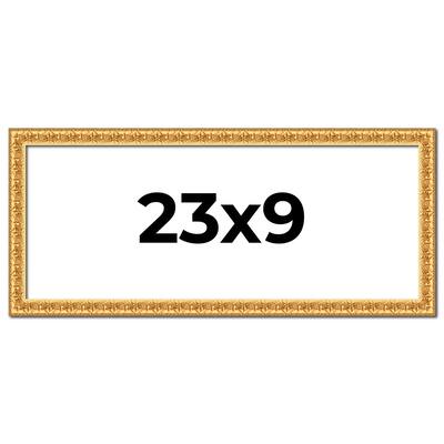 23x9 Frame Gold Real Wood Picture Frame Width 1 inches | Interior