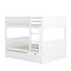 preview thumbnail 2 of 11, Elegant Full Over Full Bunk Bed, Twin Size Trundle with Removable Casters, Split into Two Separate Beds, Space-saving, White