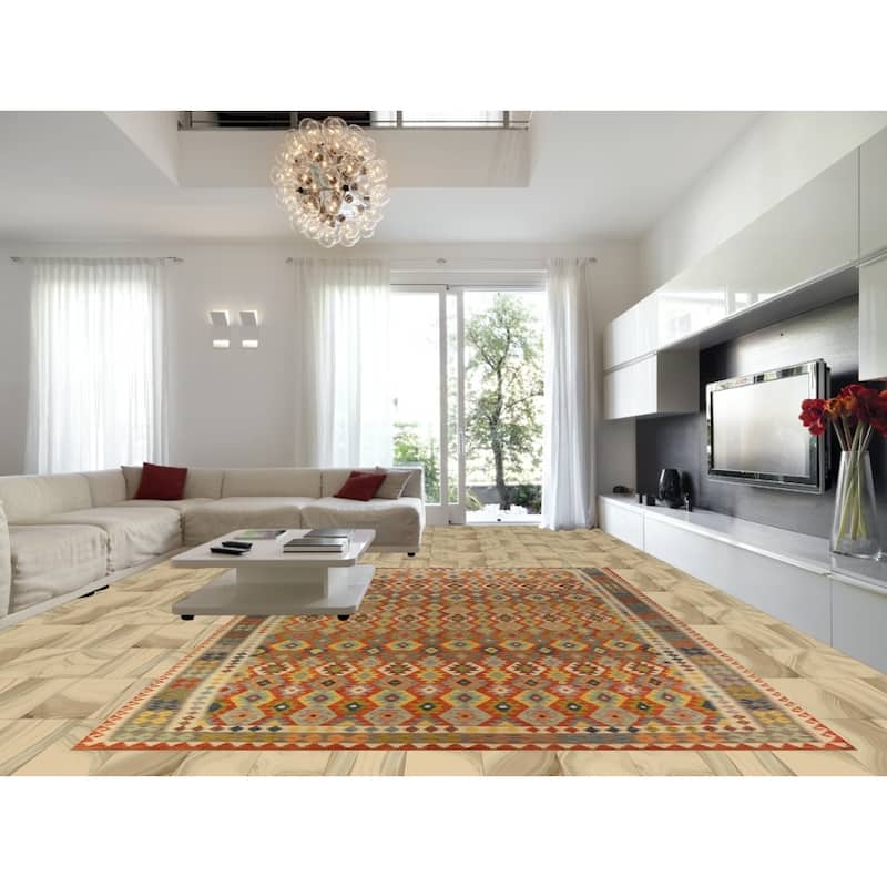 Kilim Oriental Large Rug Reversible Multi Flatweave Wool Carpet - 10'2"x 16'0"