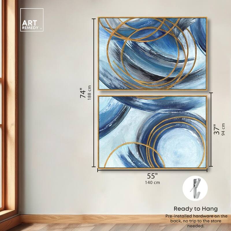 Golden Riviera Canvas Set of 2 by Art Remedy