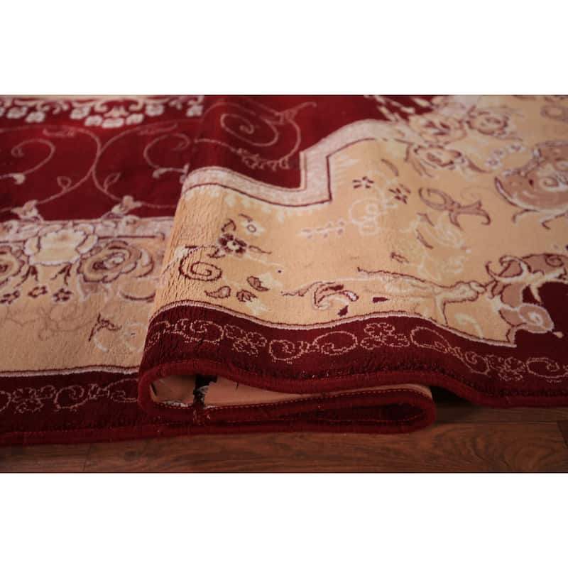 Victorian Style Kashan Turkish Area Rug Machine Made Red Carpet - 8'0" x 11'10"