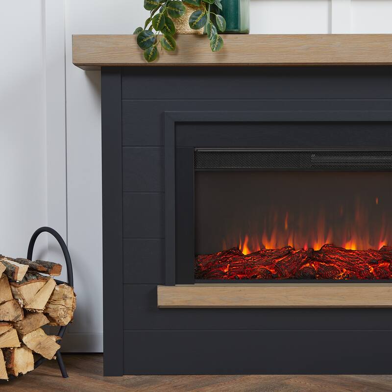 Bernice Landscape Electric Fireplace in Charcoal by Real Flame