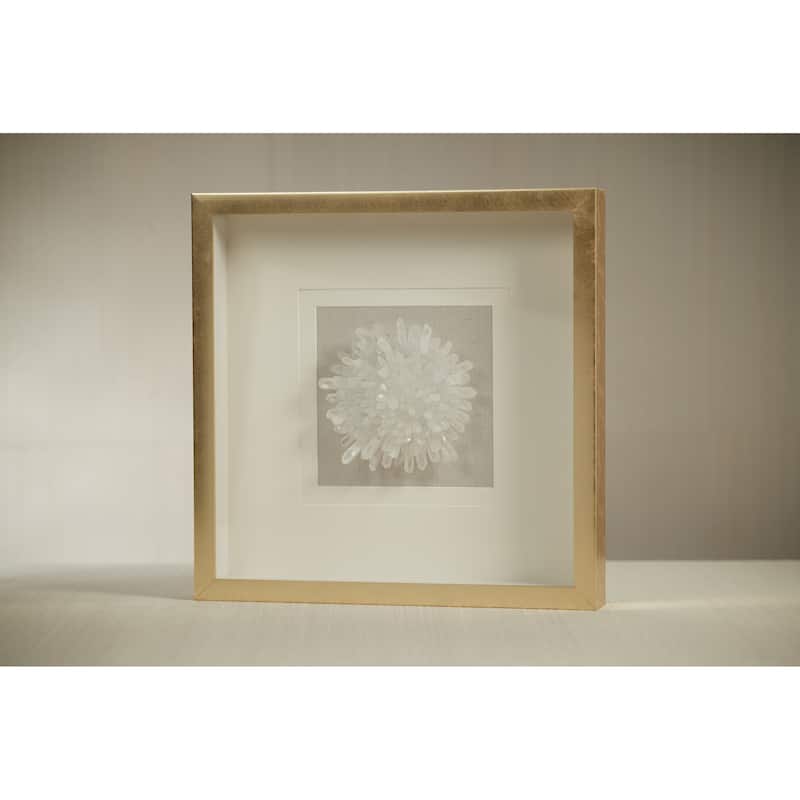Carey Gold Framed Crystal Flower Wall Décor