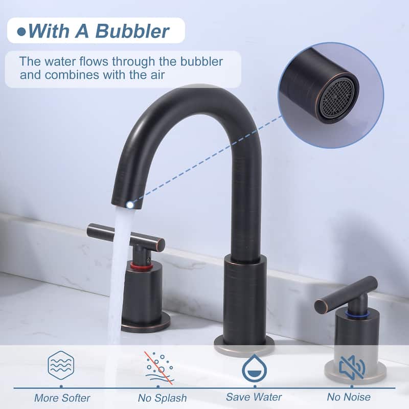 WOWOW Widespread 8 in.Double Handle Bathroom Faucet