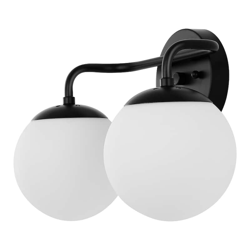 Globe Metal/Frosted Glass Modern LED Vanity, by JONATHAN Y