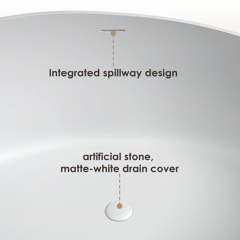 Vespa Solid Surface Soaking Bathtub with Drain