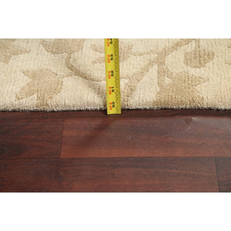 Floral Nepalese Vegetable Dye Wool Area Rug Hand-knotted Office Carpet - 5'8" x 8'7"