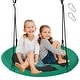 preview thumbnail 3 of 24, 40 Inches Saucer Tree Swing Round with Adjustable Ropes and Carabiners