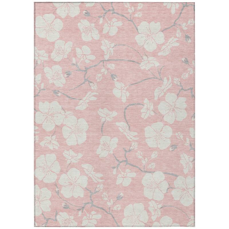 HomeRoots Floral Transitional Rectangle Outdoor Rug