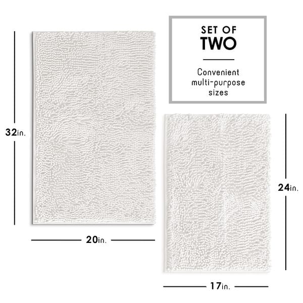 dimension image slide 6 of 34, Hearth & Harbor Non-Slip Super Plush Chenille Bathroom Rugs