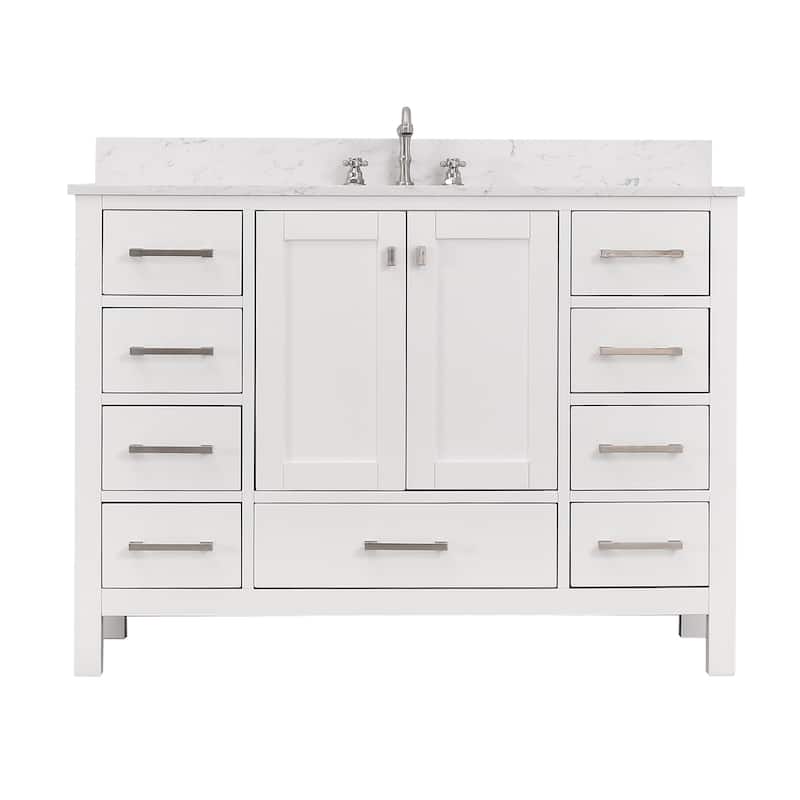 Proox 48 in Freestanding Bath Vanity Engineered Countertop and Porcelern Sink - 48 - White