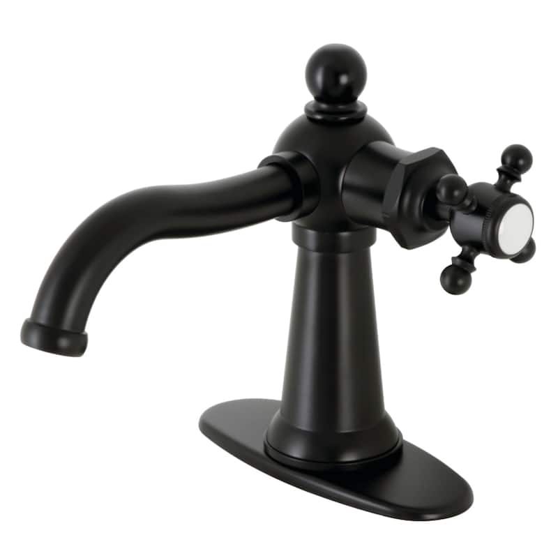 Nautical Single-Handle Bathroom Faucet with Push Pop-Up - Matte Black
