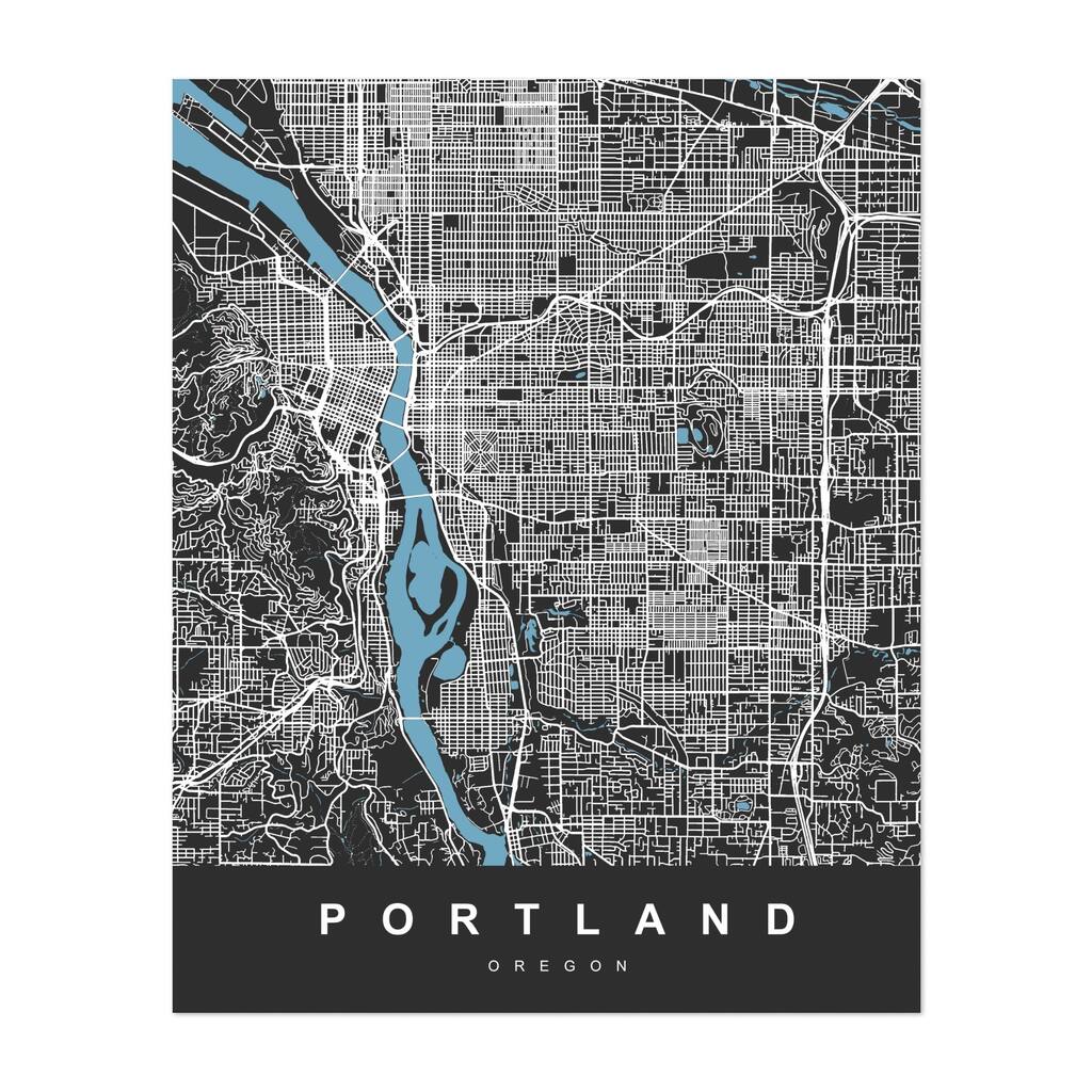 Portland Oregon PORTLAND City Map Oregon US Maps Art Print/Poster
