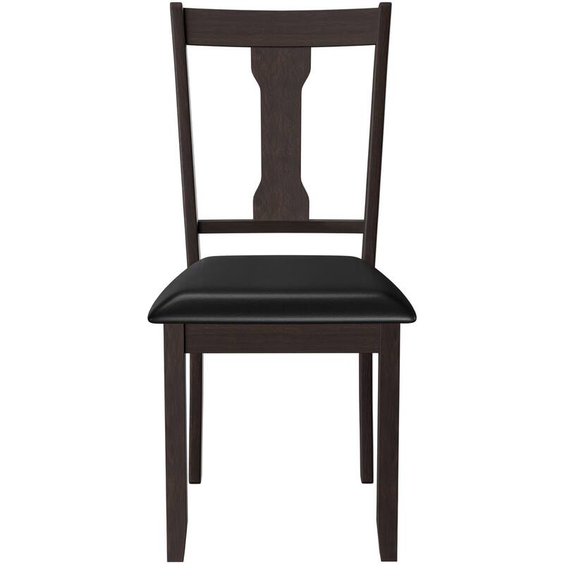 Set of 2 Dining Room Chair Coffee Rubber Wood Frame and Upholstered - See details