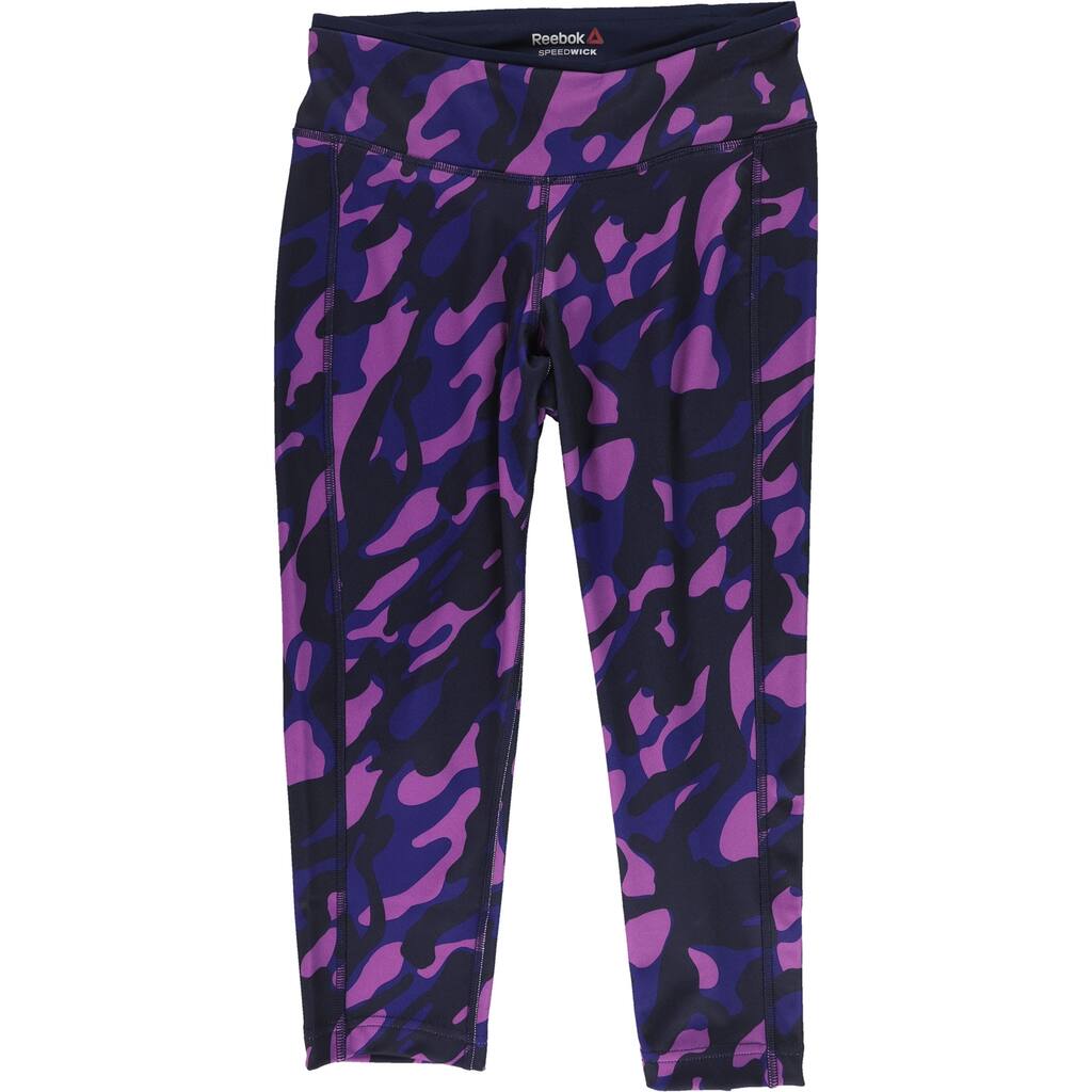 Reebok Womens Core Capri Legging Yoga Pants, Purple, Small