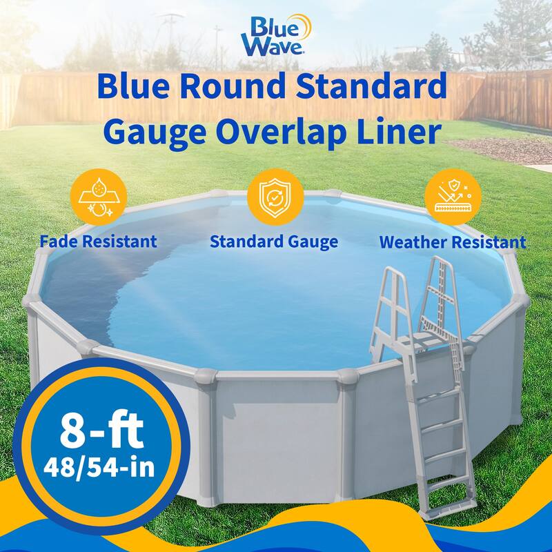 Blue Wave Blue Round Standard Gauge Overlap Liner - 48/54-in - 8-ft Round